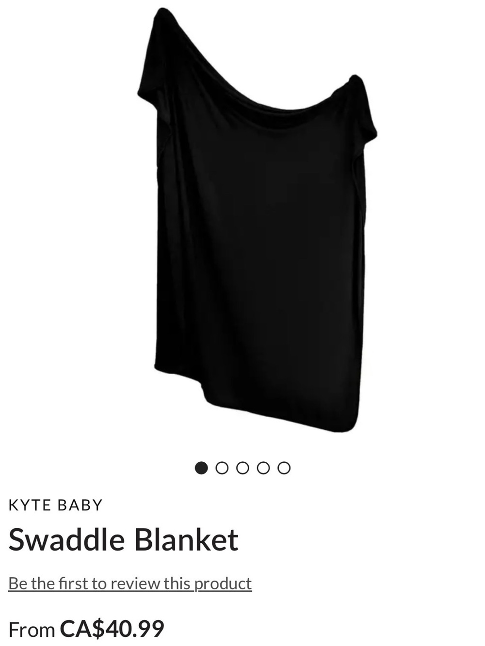 Kyte BABY Black Lightweight Swaddle Blanket